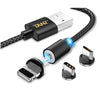 3 in 1 Magnetic USB Cable with Type C, Lightening and Micro Adapters - TanzOutlet